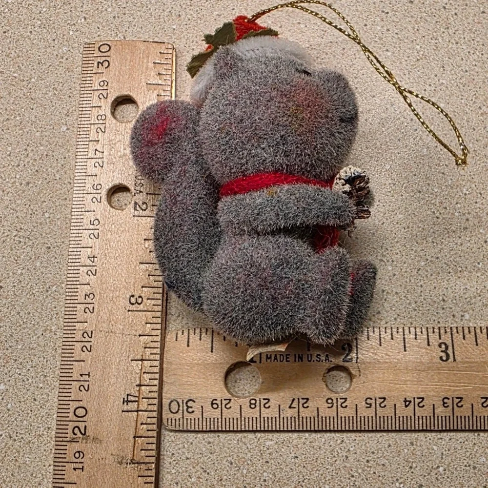 Morgan Inc Scruffy Squirrel Mouse Ornaments Set of 4 Vintage Christmas Decor